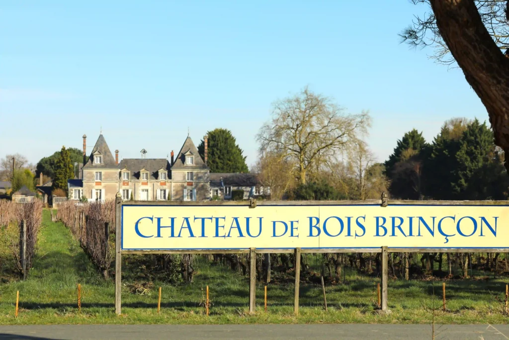 Panneau du Château de Bois Brinçon avec le château en arrière-plan